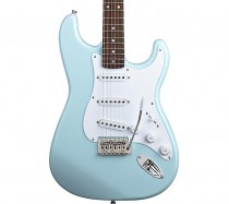 Fender Squier Bullet Strat w/ Tremolo Guitar Daphne Blue Rosewood